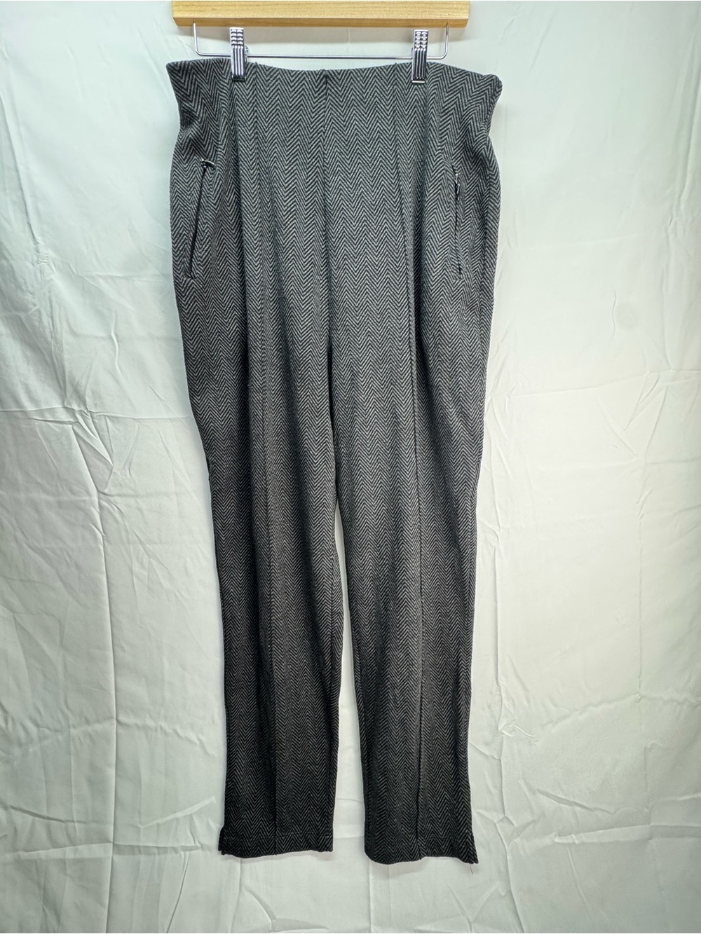 Karen Scott Gray Herringbone Dress Pants